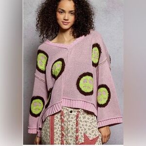 NWOT POL Peace Patterned Sweater